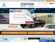 Tablet Screenshot of leskovarhonda.com